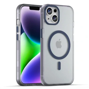 Kryt na iPhone 14 gumový Candy (podpora MagSafe) tmavě modrý