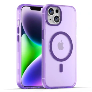 Kryt na iPhone 14 gumový Candy (podpora MagSafe) fialový