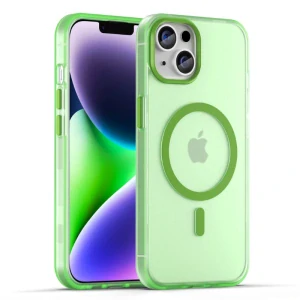 Kryt na iPhone 14 gumový Candy (podpora MagSafe) zelený