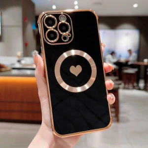 Kryt na iPhone 13 Pro Max Srdíčko s podporou MagSafe černý
