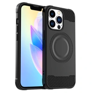 Kryt na iPhone 13 Pro Max gumový (podpora MagSafe) černý