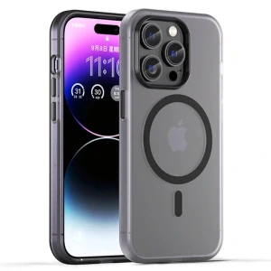Kryt na iPhone 14 Pro Max gumový Candy (podpora MagSafe) černý