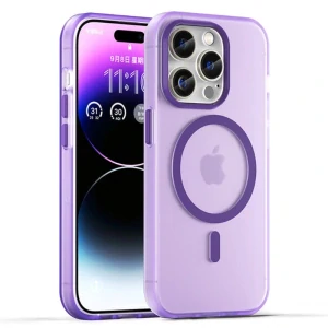 Kryt na iPhone 14 Pro Max gumový Candy (podpora MagSafe) fialové