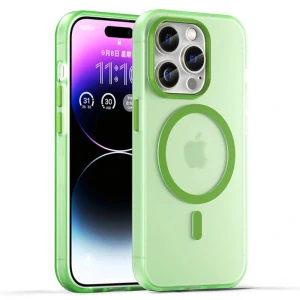 Kryt na iPhone 14 Pro Max gumový Candy (podpora MagSafe) zelený