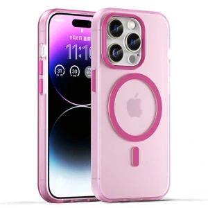 Kryt na iPhone 14 Pro Max gumový Candy (podpora MagSafe) růžový