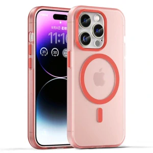 Kryt na iPhone 14 Pro Max gumový Candy (podpora MagSafe) červený