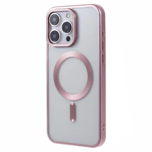 Kryt na iPhone 14 Pro Max gumový s podporou MagSafe růžový