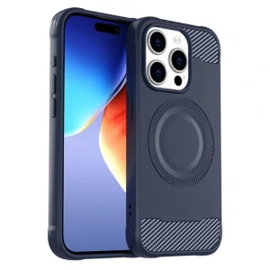 Kryt na iPhone 14 Pro Max gumový (podpora MagSafe) modrý