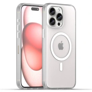 Kryt na iPhone 15 Pro Max gumový Candy (podpora MagSafe) bílý
