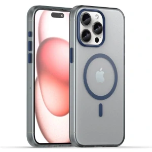 Kryt na iPhone 15 Pro Max gumový Candy (podpora MagSafe) tmavě modrý