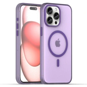 Kryt na iPhone 15 Pro Max gumový Candy (podpora MagSafe) fialový
