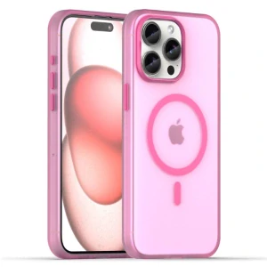 Kryt na iPhone 15 Pro Max gumový Candy (podpora MagSafe) růžový