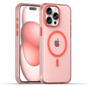 Kryt na iPhone 15 Pro Max gumový Candy (podpora MagSafe) červený