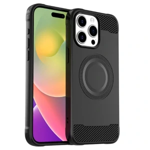 Kryt na iPhone 15 Pro Max gumový (podpora MagSafe) černý