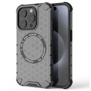 Kryt na iPhone 15 Pro Max odolný Honeycomb s podporou Magsafe černý