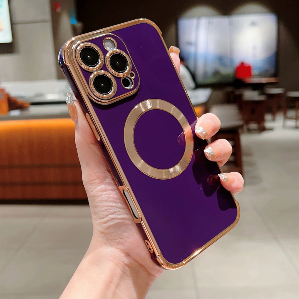 Kryt na iPhone 16 Pro Luxury s podporou MAGSAFE fialový