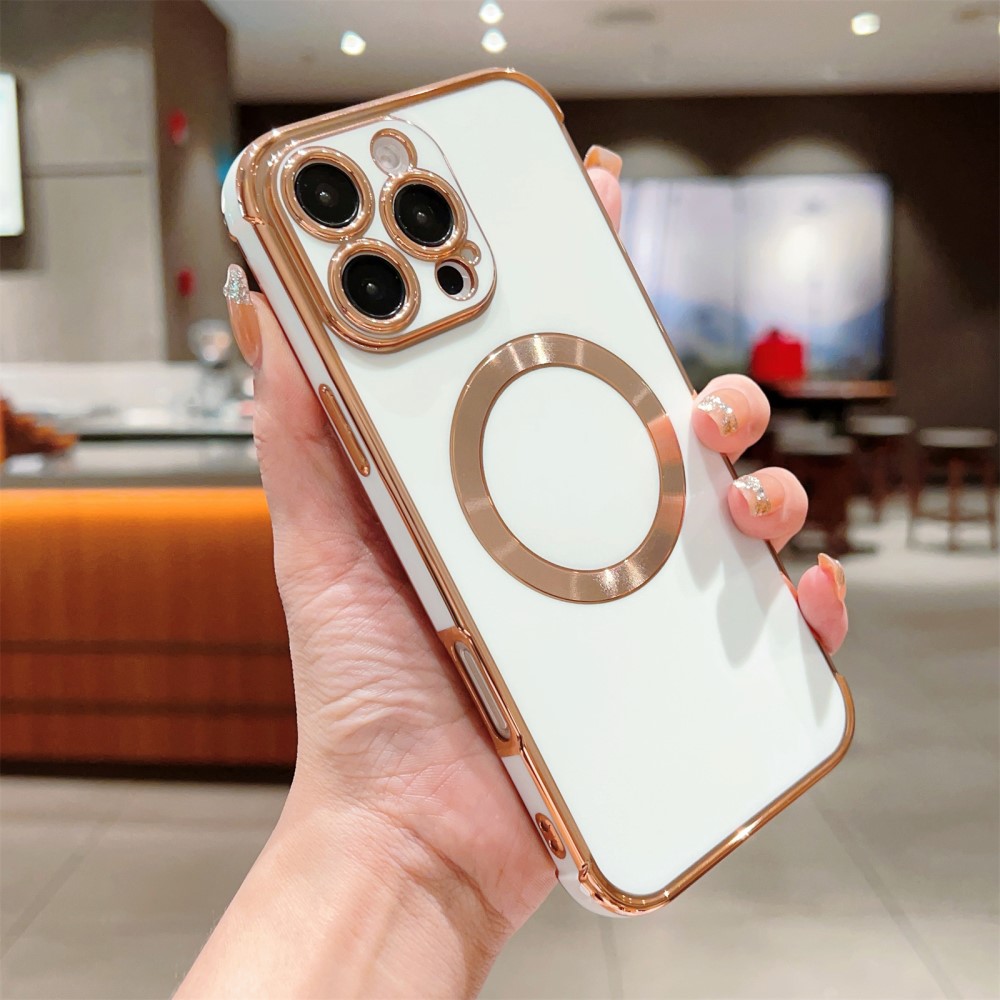 Kryt na iPhone 16 Pro Luxury s podporou MAGSAFE bílý