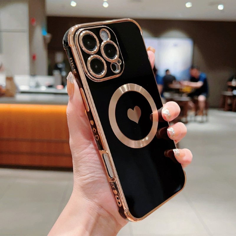 Kryt na iPhone 16 Pro Max Srdíčko s podporou MagSafe černý