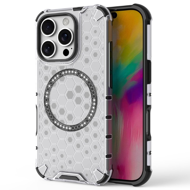 Kryt na iPhone 16 Pro Max odolný Honeycomb s podporou Magsafe čirý
