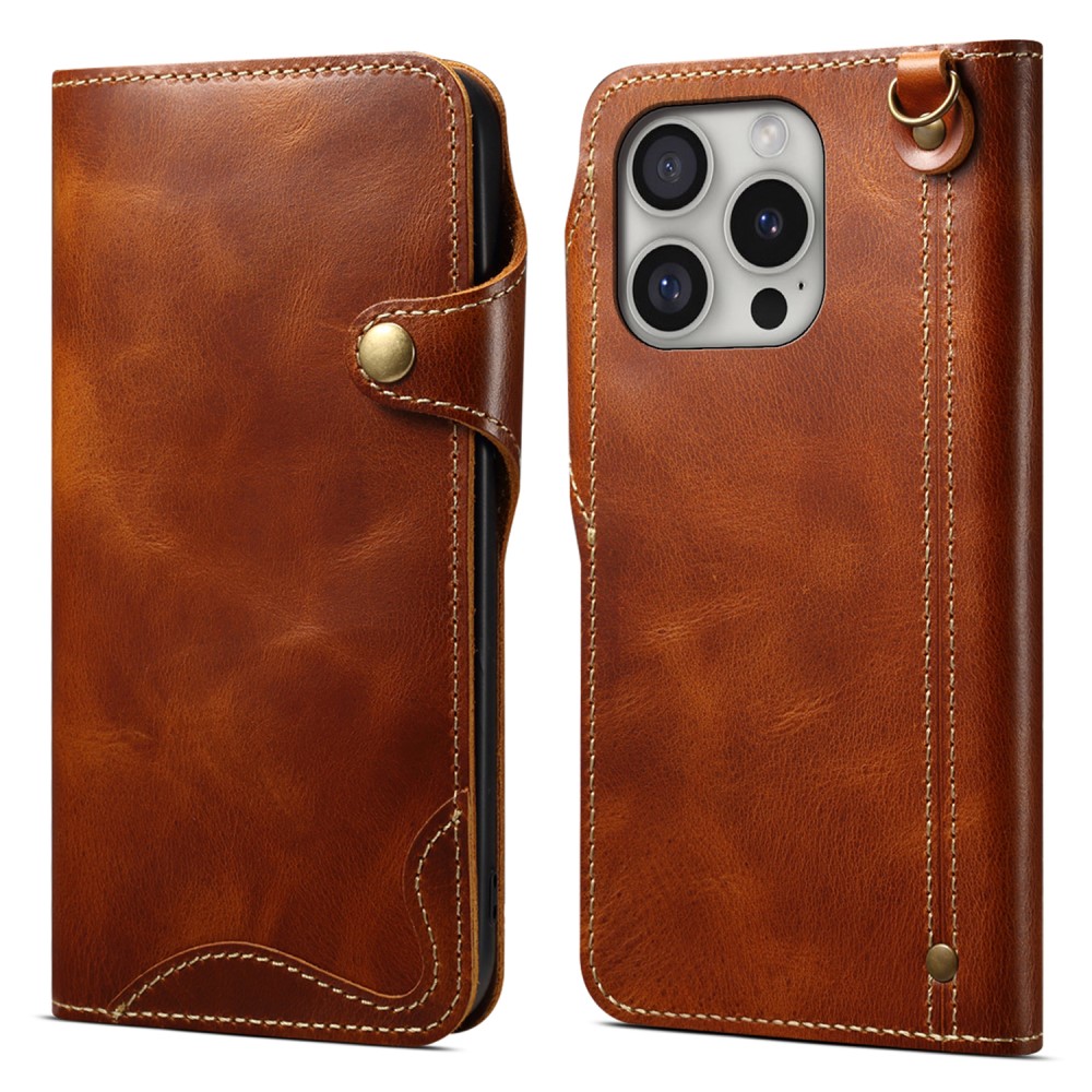 Pouzdro na iPhone 16 Pro Denior Kožené hnědé