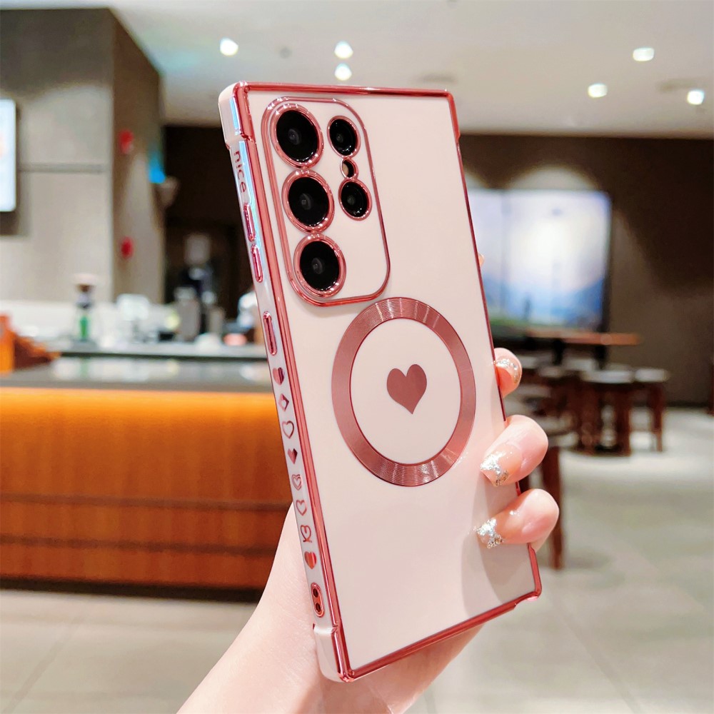 Kryt na Samsung Galaxy S25 Ultra Srdíčko s podporou MagSafe růžový