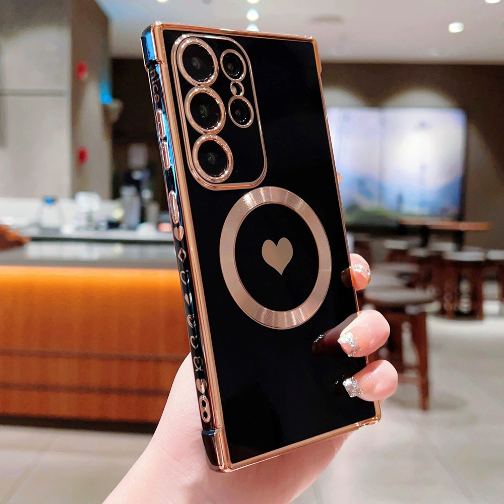 Kryt na Samsung Galaxy S25 Ultra Srdíčko s podporou MagSafe černý