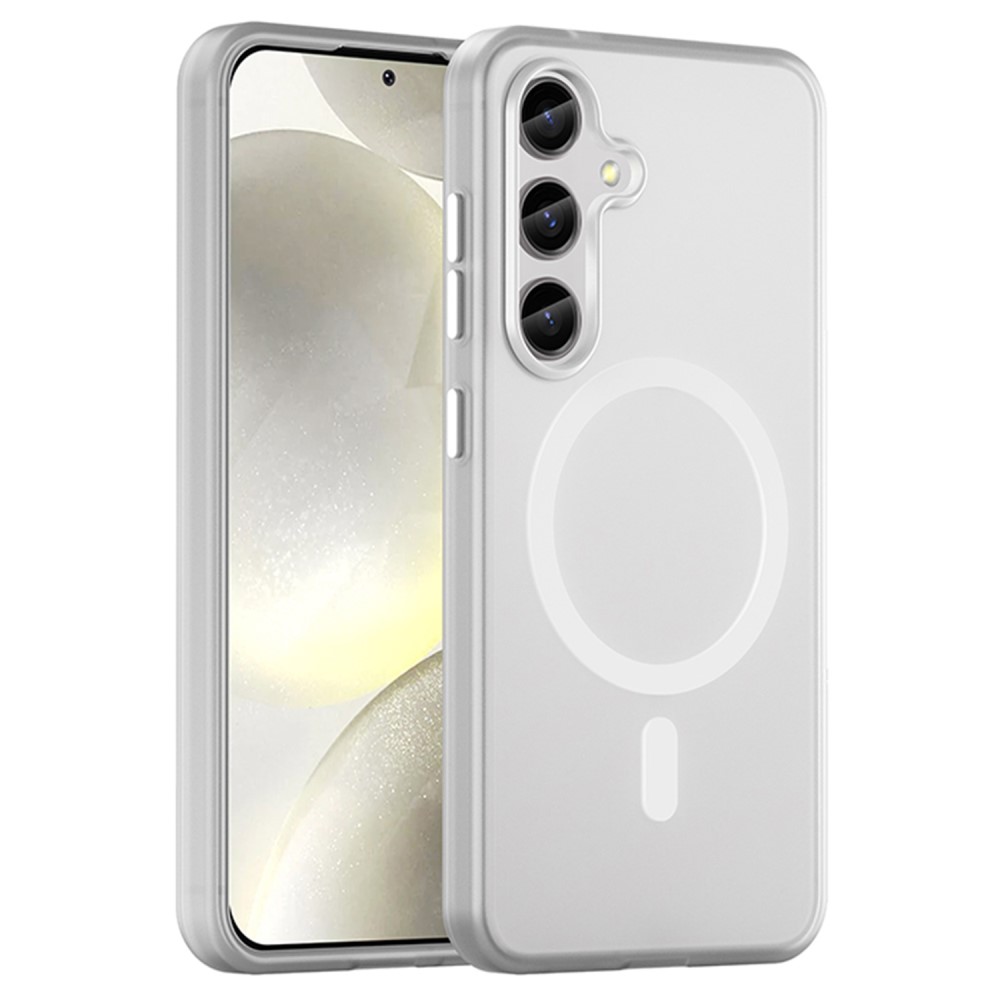 Kryt na Samsung Galaxy S25 gumový Magnetic (podpora MagSafe) bílý