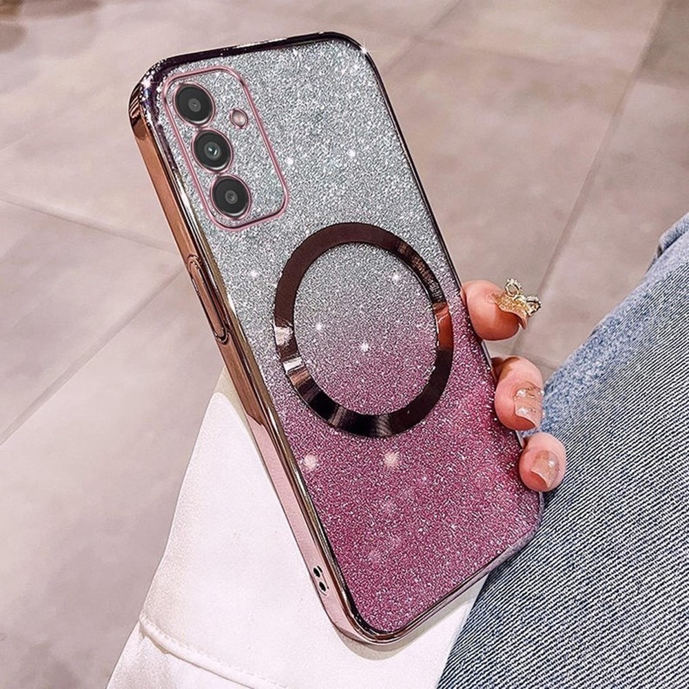 Kryt na Samsung Galaxy S25 Glitter Magsafe růžový