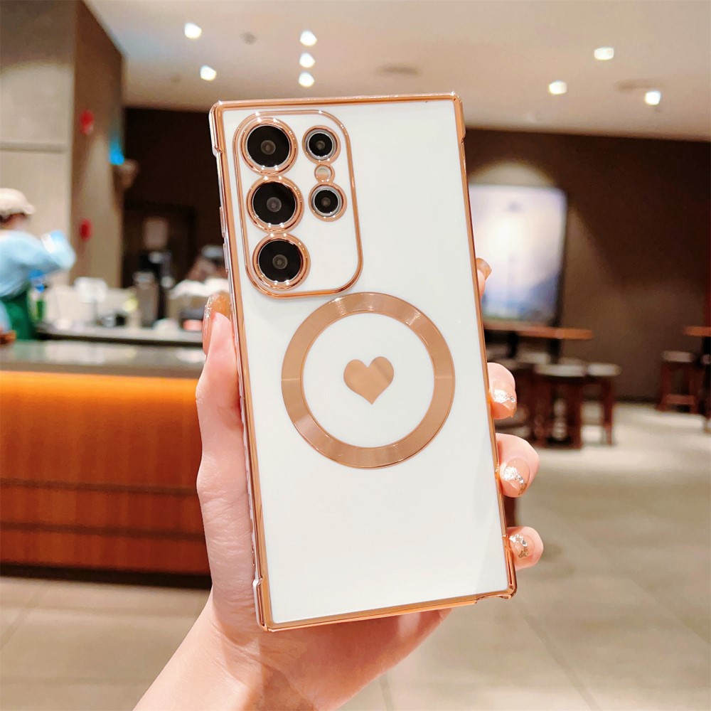 Kryt na Samsung Galaxy S24 Ultra Srdíčko s podporou MagSafe bílý