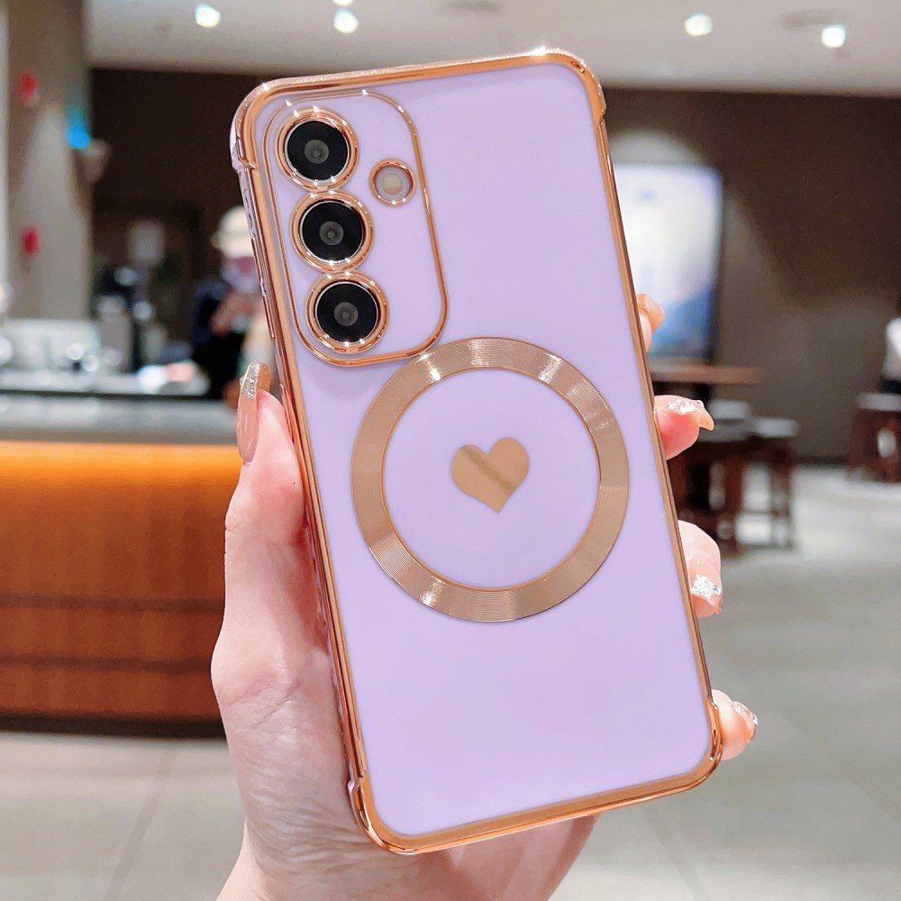 Kryt na Samsung Galaxy S24 Srdíčko s podporou MagSafe světle fialový