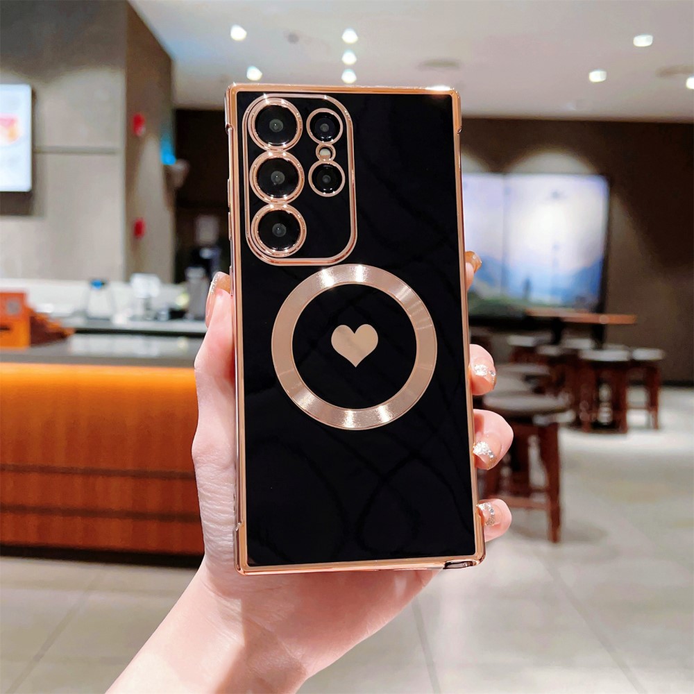 Kryt na Samsung Galaxy S23 Ultra Srdíčko s podporou MagSafe černý