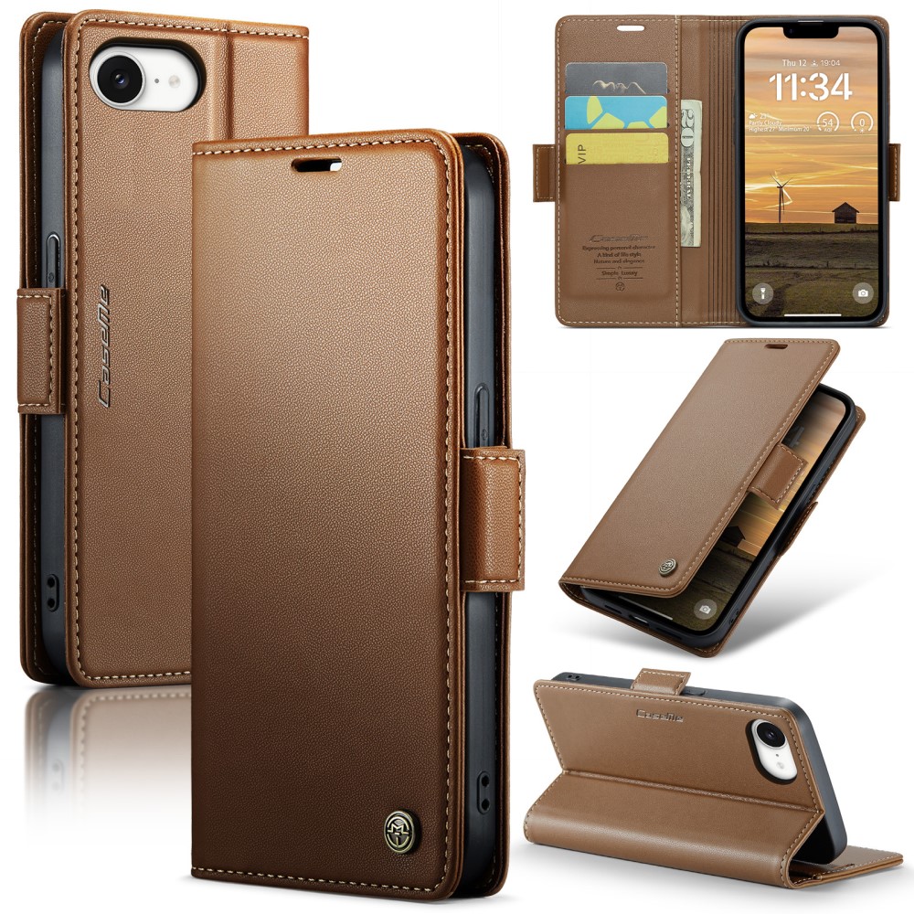 Pouzdro na iPhone 16E CASEME Smooth hnědé