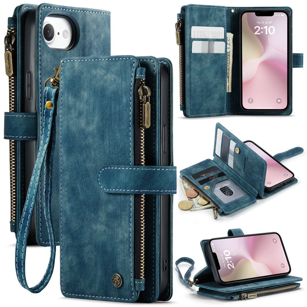 Pouzdro pro iPhone 16E CASEME Luxury Double Layer modré