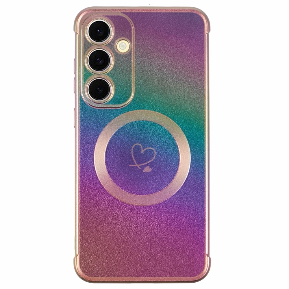 Kryt na Samsung Galaxy S25 Srdíčko s podporou MagSafe duhový