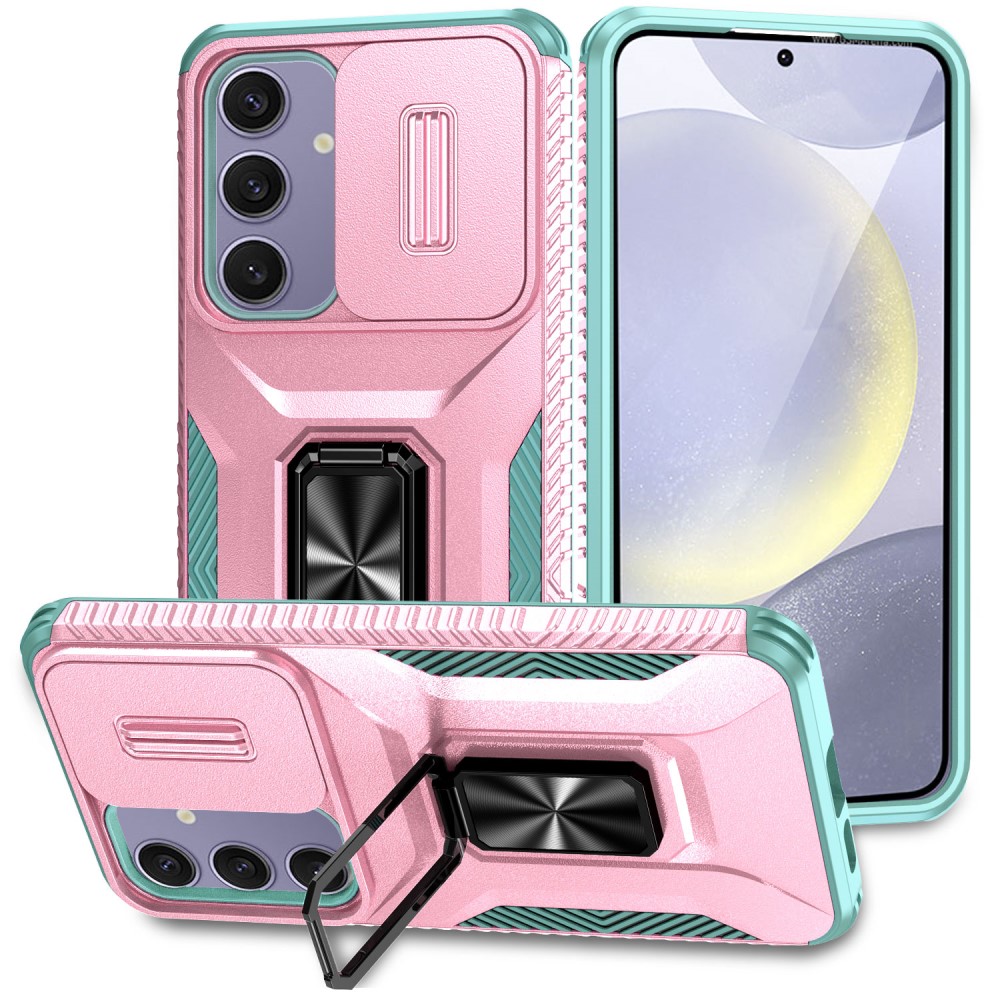 Kryt na Samsung Galaxy S24 FE odolný s krytkou na fotoaparát růžový