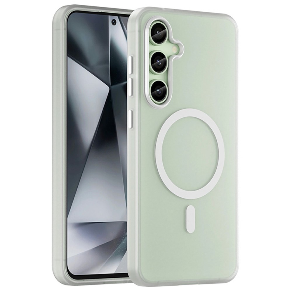 Kryt na Samsung Galaxy S24 FE gumový Magnetic (podpora MagSafe) bílý