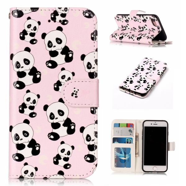Pouzdro na iPhone 7 / 8 / SE ( 2020 / 2022 ) Panda růžové