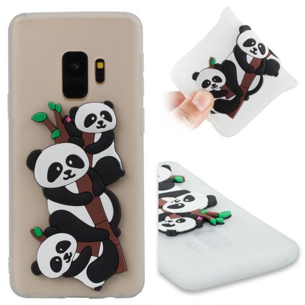 Kryt na Samsung Galaxy S9 3D Pandy bílý