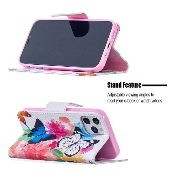 Pouzdro pro iPhone 12 / 12 Pro Motýly bílé