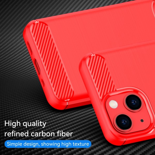Kryt na iPhone 13 gumový Carbon červený