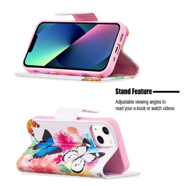 Pouzdro pro iPhone 13 Motýl bílé