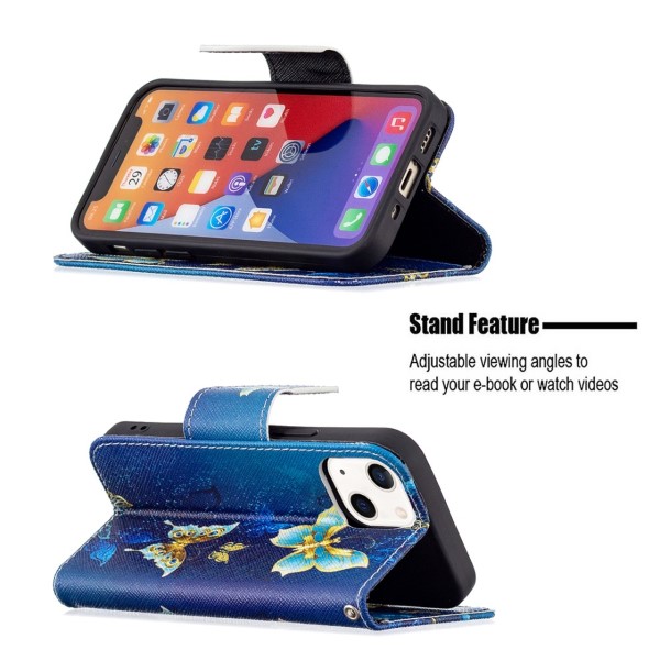 Pouzdro pro iPhone 13 Motýl modré