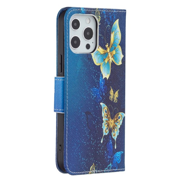 Pouzdro pro iPhone 13 Pro Motýl modré