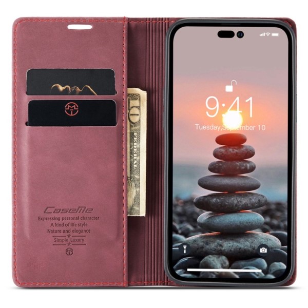 Pouzdro CASEME pro iPhone 14 Pro červené