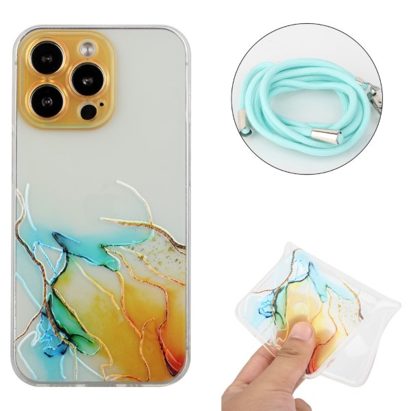 Kryt na iPhone 13 Pro Lanyard zlatý