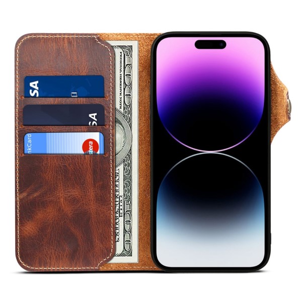 Pouzdro na iPhone 14 Pro Max Kožené hnědé