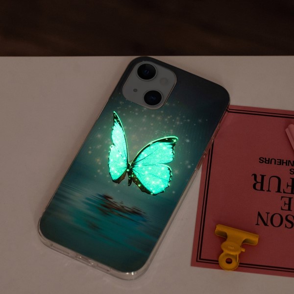 Kryt na iPhone 13 Mini svítící Motýl a hvězdy