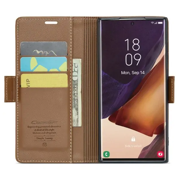 Pouzdro na Samsung Galaxy Note 20 Ultra CASEME smooth hnědé