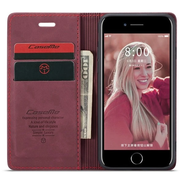 Pouzdro CASEME pro iPhone 7 / 8 / SE ( 2020 / 2022 ) červené