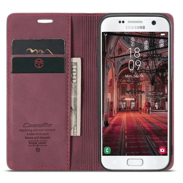 Pouzdro na Samsung Galaxy S7 Edge CASEME červené